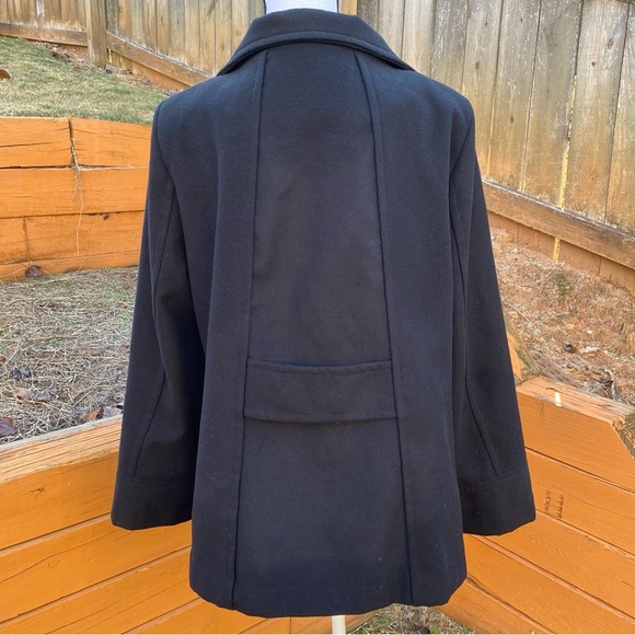 Calvin Klein Black Double Button Pea Coat Size Large - Picture 7 of 15